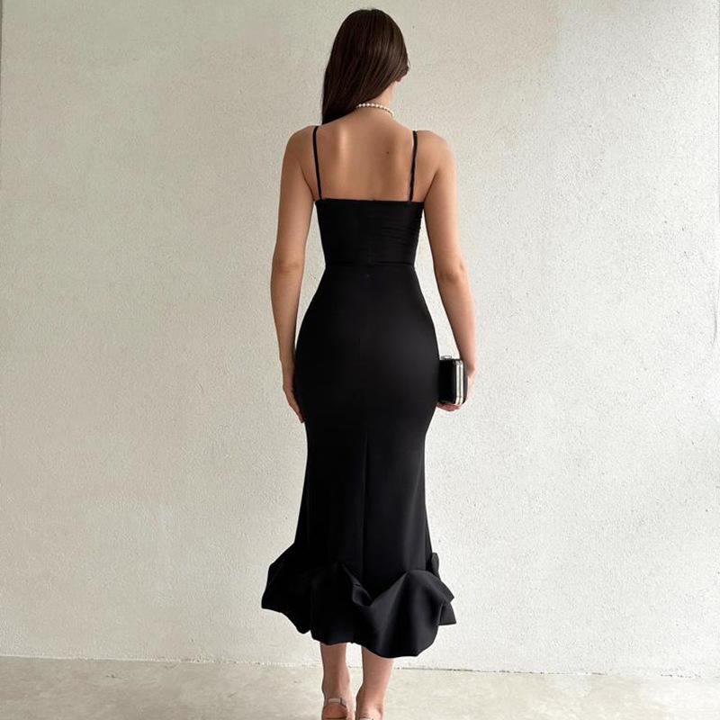 Elegant Solid Color Slip Dress