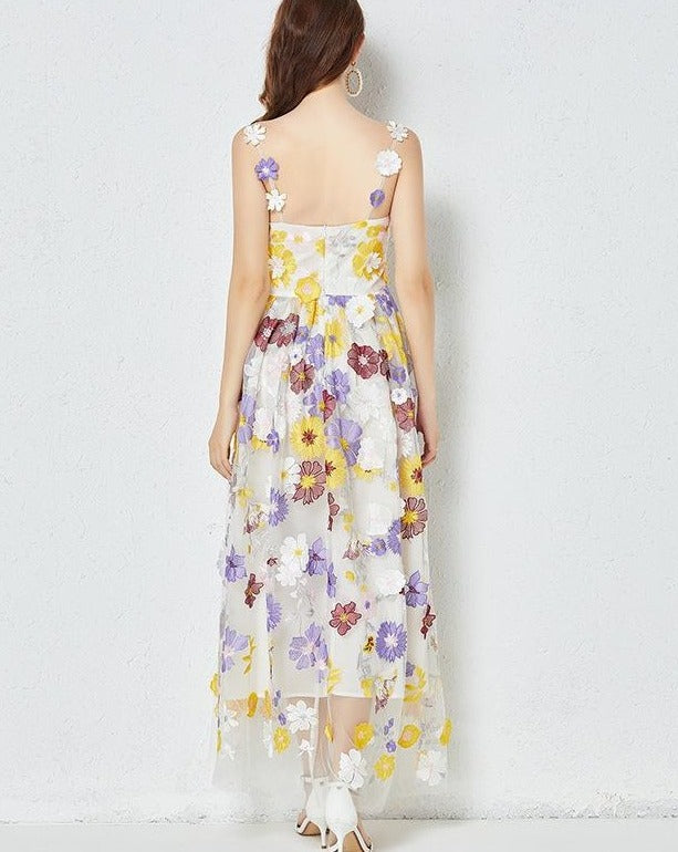 Embroidered Floral Camisole Dress