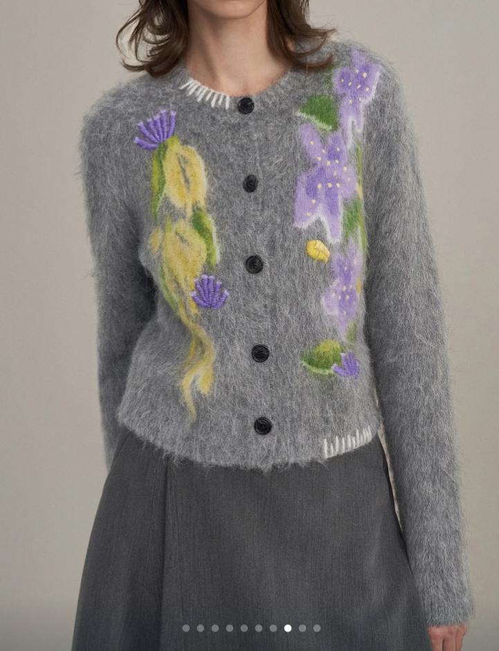 Floral Jacquard Knit Cardigan